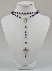 Rozenkrans Modieus Trendy Amethist Kralen - Zilverkleurige Ketting