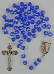 Rozenkrans Lourdes Kristal Blauw en Strass Diamanten