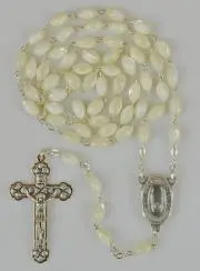 Rozenkrans Lourdes met Lourdes Water - Echt Parelmoer