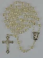 Zilverkleurige Rozenkrans met Lourdes Water