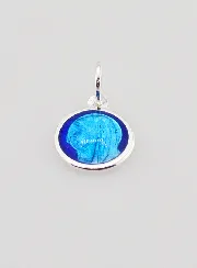 Hanger Profiel Maagd Maria - Zilver en Emaille Blauw - 10mm
