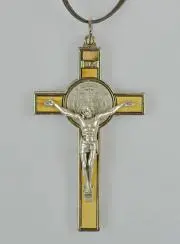Kruis Hanger Benedictus Hout - 7 cm