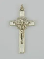 Kruishanger Heilige Benedictus - Wit - 5cm