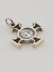 Hanger Kruis Heilige Benedictus Metaal - Bruin - 2cm
