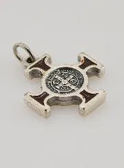 Hanger Kruis Heilige Benedictus Metaal - Bruin - 2cm
