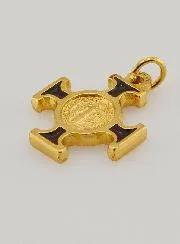 Kruis Heilige Benedictus Goudkleurig - Bruin - 2 cm