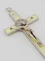 Kruis Benedictus 20 cm - Lichtgevend Metaal