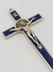 Benedictus Kruis 20cm - Blauw Metaal