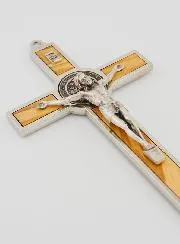 Kruisbeeld Kruis Benedictus van Olijfhout - 21 cm