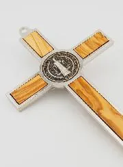Kruisbeeld Kruis Benedictus van Olijfhout - 21 cm