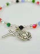 Religieuze Armband Kind Kralen en Lourdes Medaille