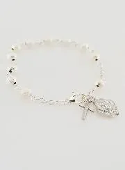 Tientje Rozenkrans Armband Zilver Kralen - 19cm