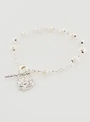 Tientje Rozenkrans Armband Zilver Kralen - 19cm