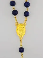 Rozenkrans Lapis Lazuli Stijl Kralen en Goud Ketting